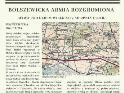101 rocznica Bitwy pod Dębem Wielkim stoczonej przez Wojsko Polskie z armią sowiecką 17 sierpnia 1920 r. w ramach tzw. Bitwy Warszawskiej.