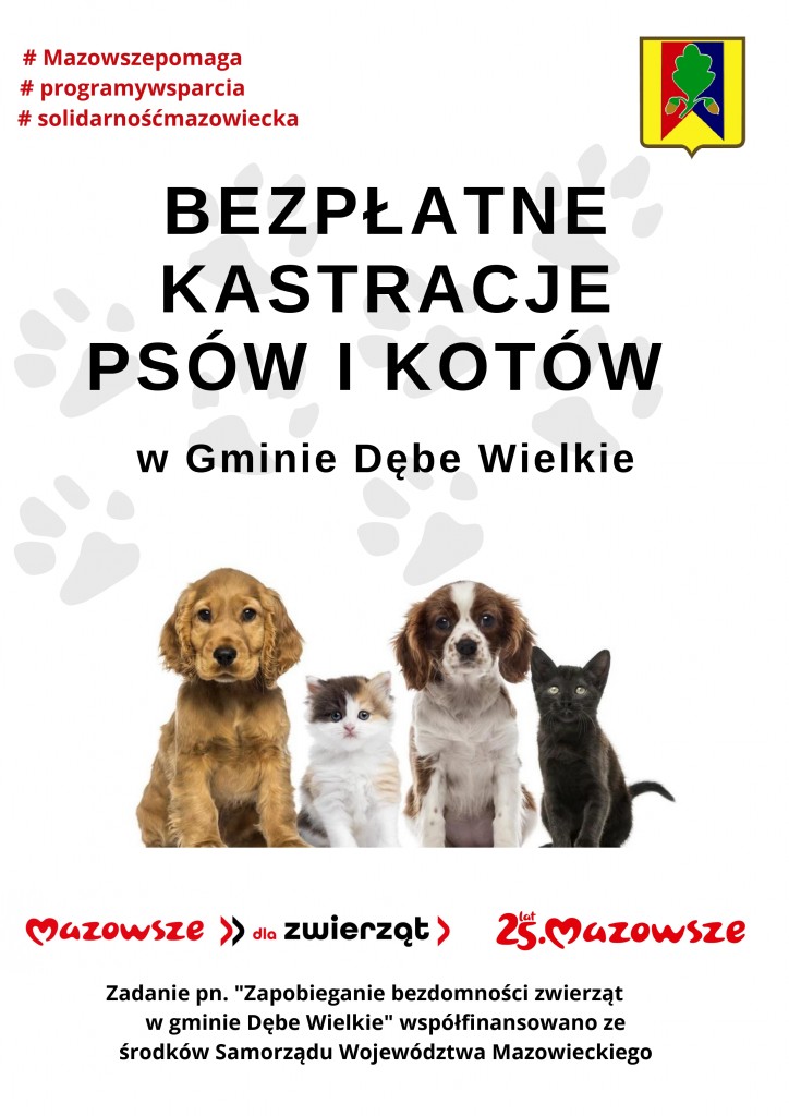 Plakat - bezpłatne kastracje psów i kotów