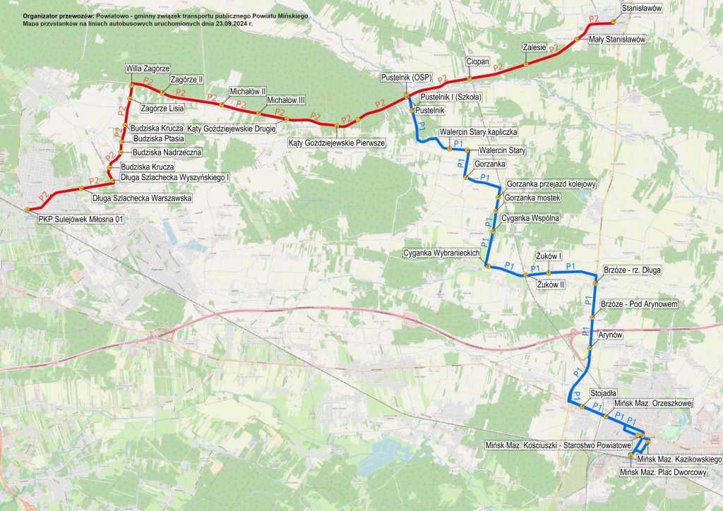 mapa przystanków